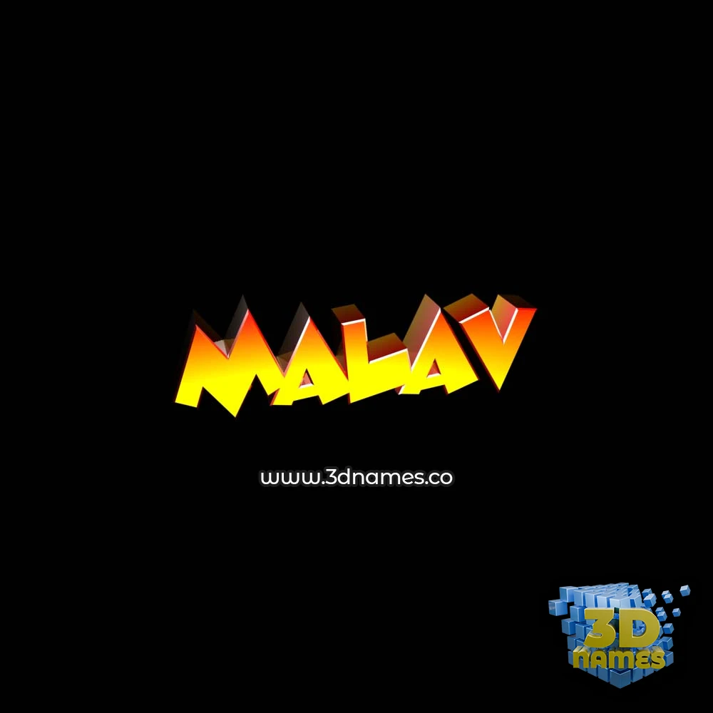 malav in Black Background style - 3D name wallpaper