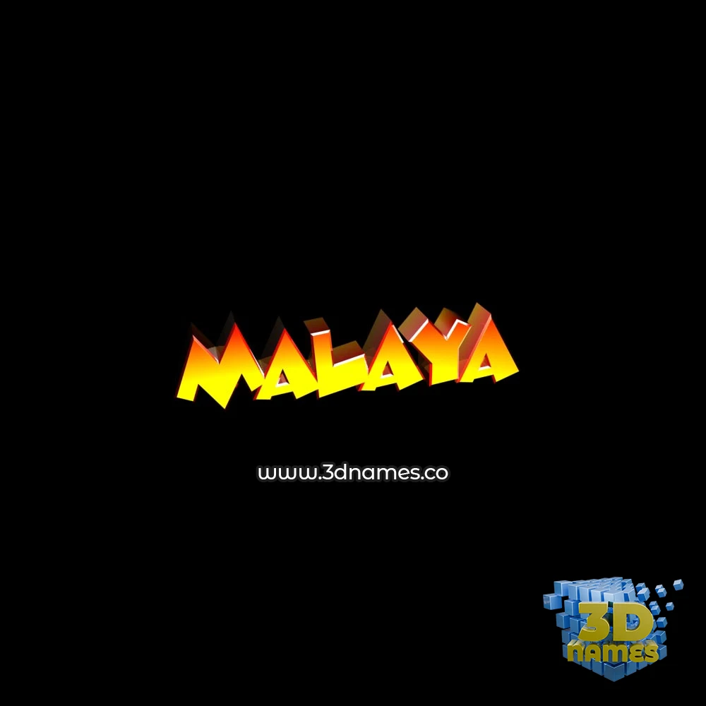 malaya in Black Background style - 3D name wallpaper