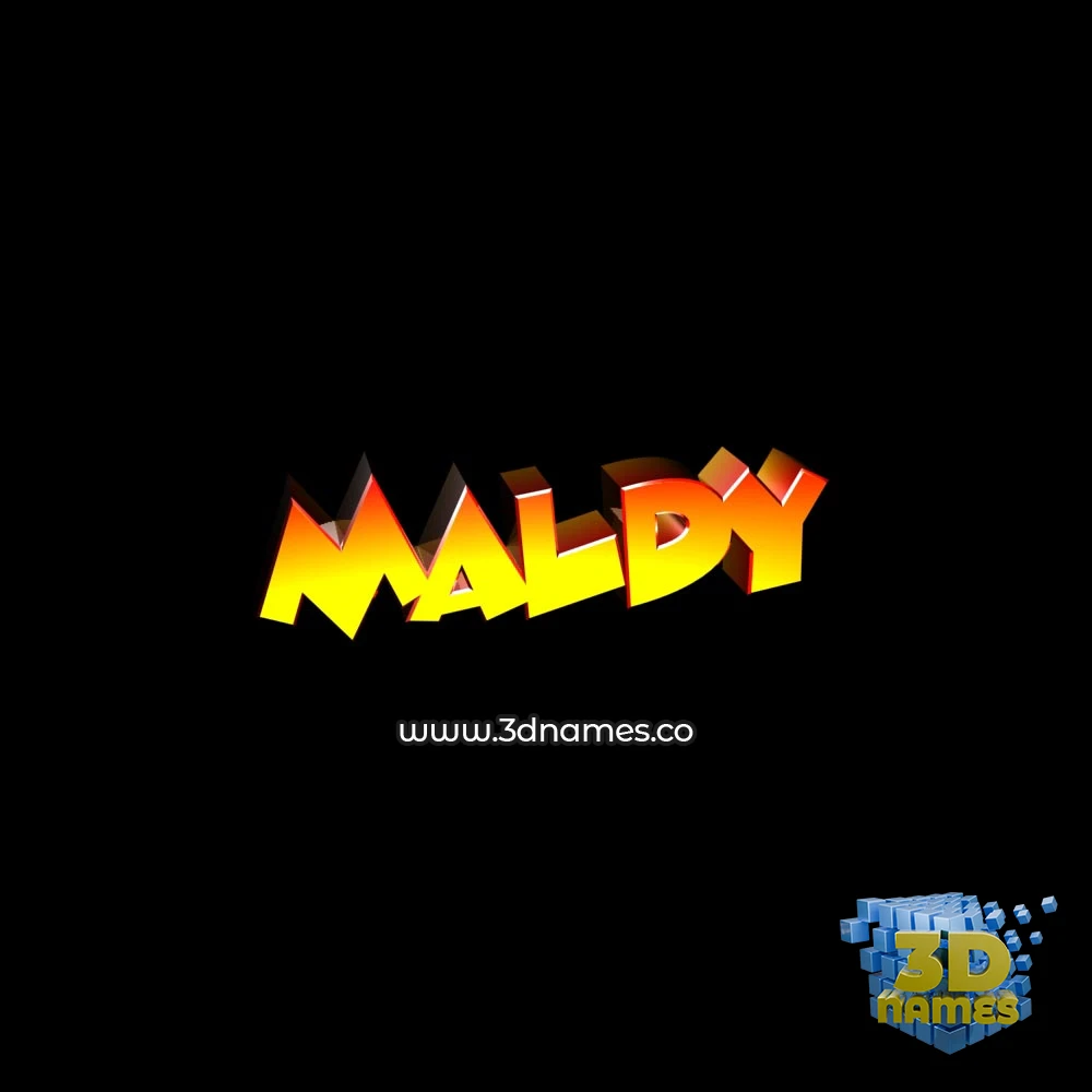 maldy in Black Background style - 3D name wallpaper