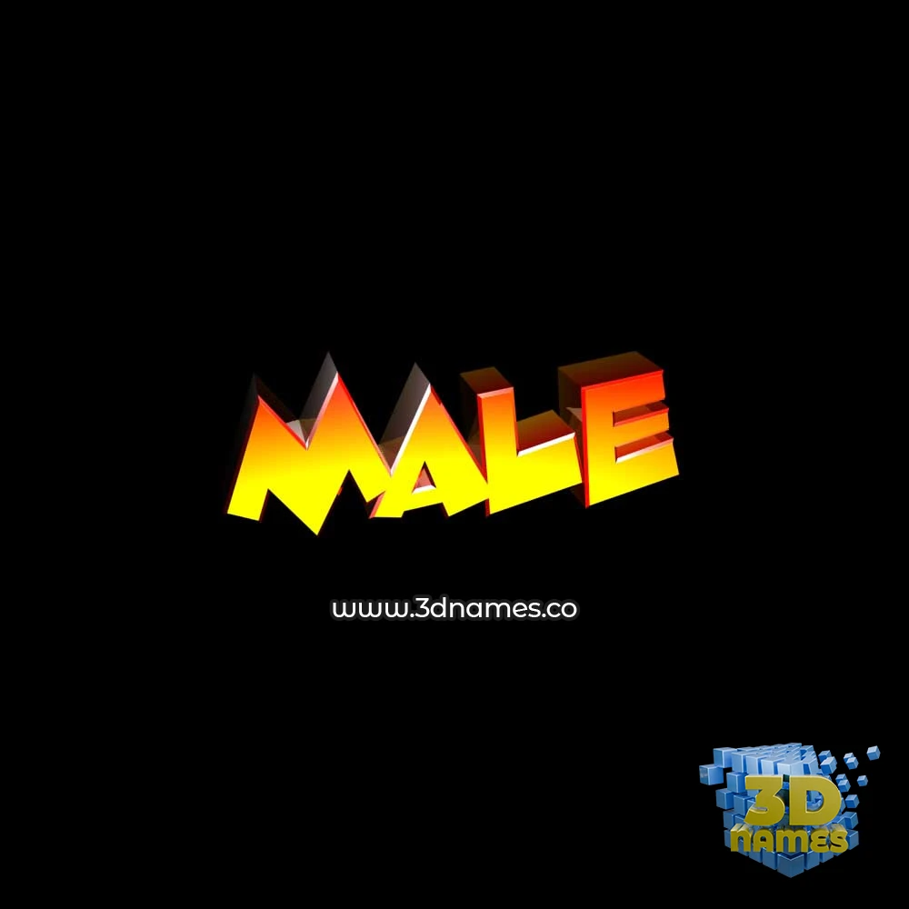male in Black Background style - 3D name wallpaper