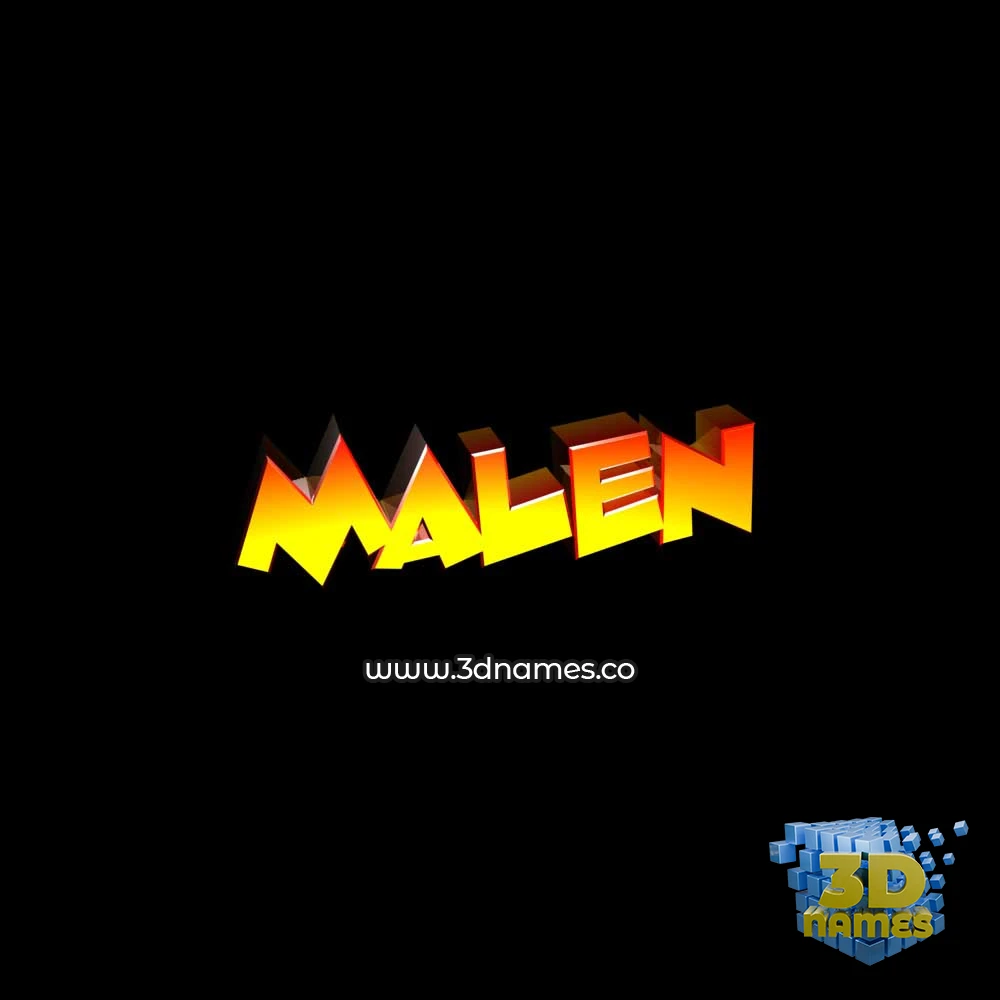 malen in Black Background style - 3D name wallpaper