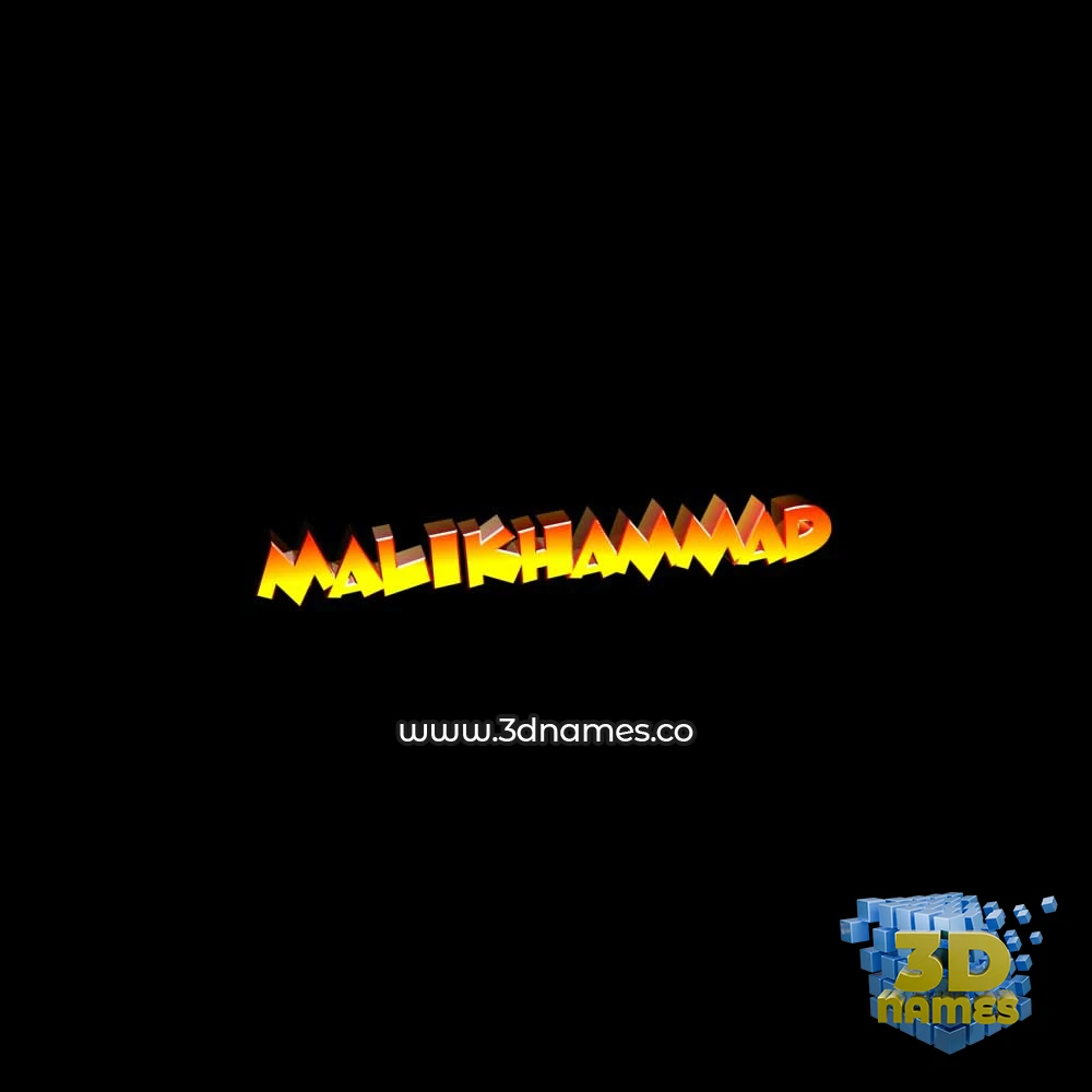 malikhammad in Black Background style - 3D name wallpaper