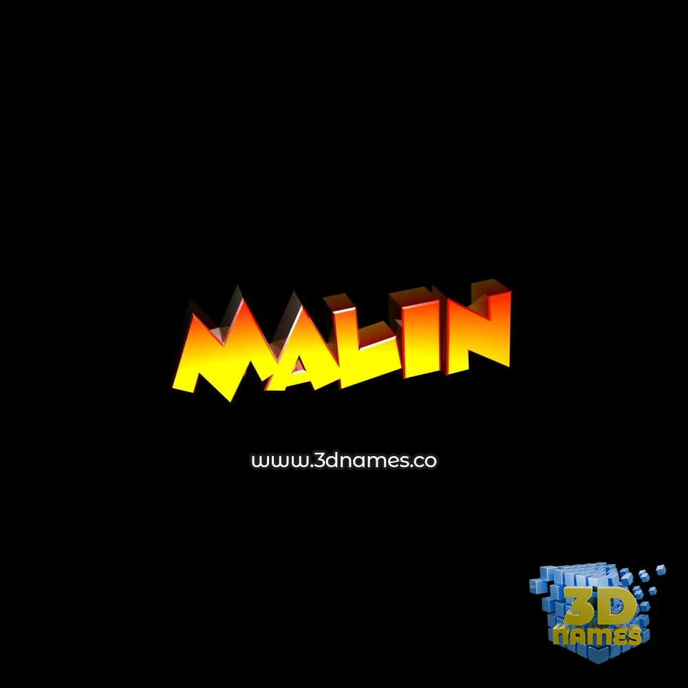 malin in Black Background style - 3D name wallpaper