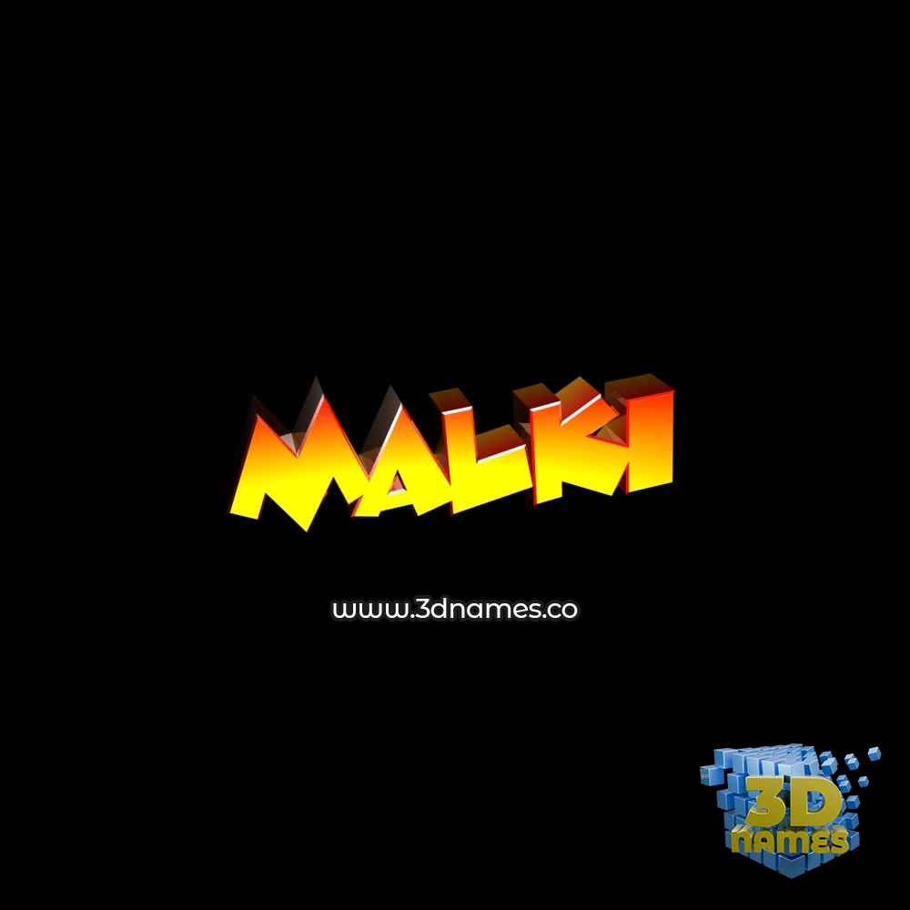 malki in Black Background style - 3D name wallpaper