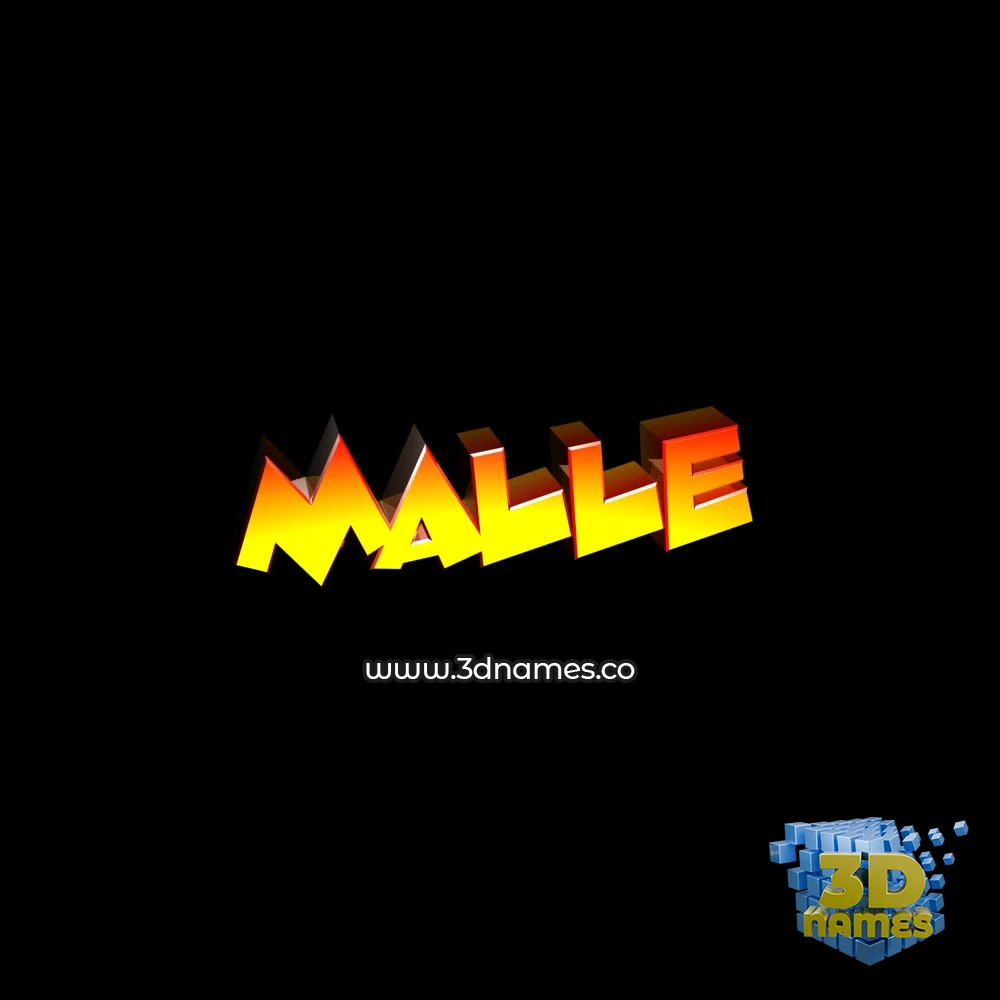 malle in Black Background style - 3D name wallpaper