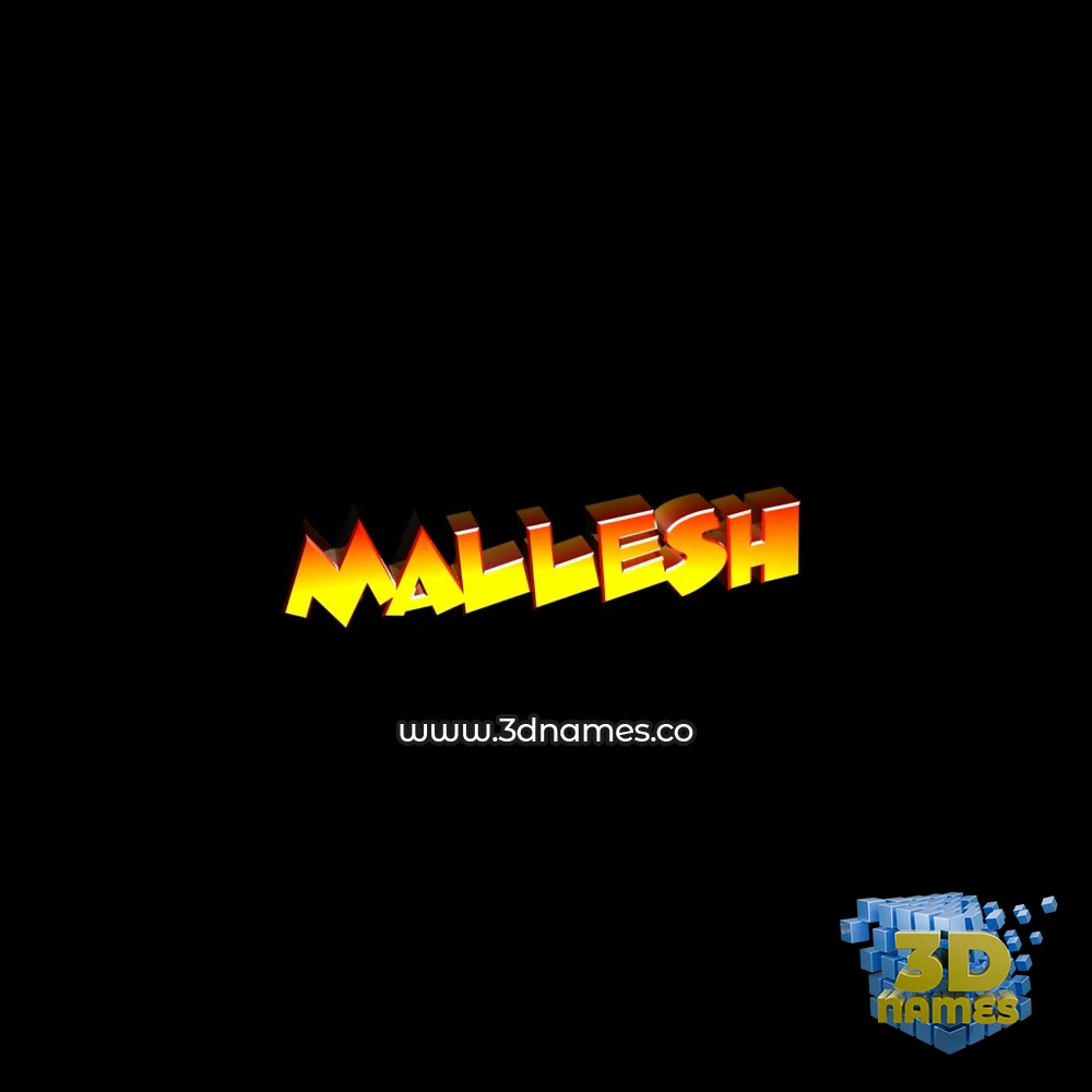 mallesh in Black Background style - 3D name wallpaper