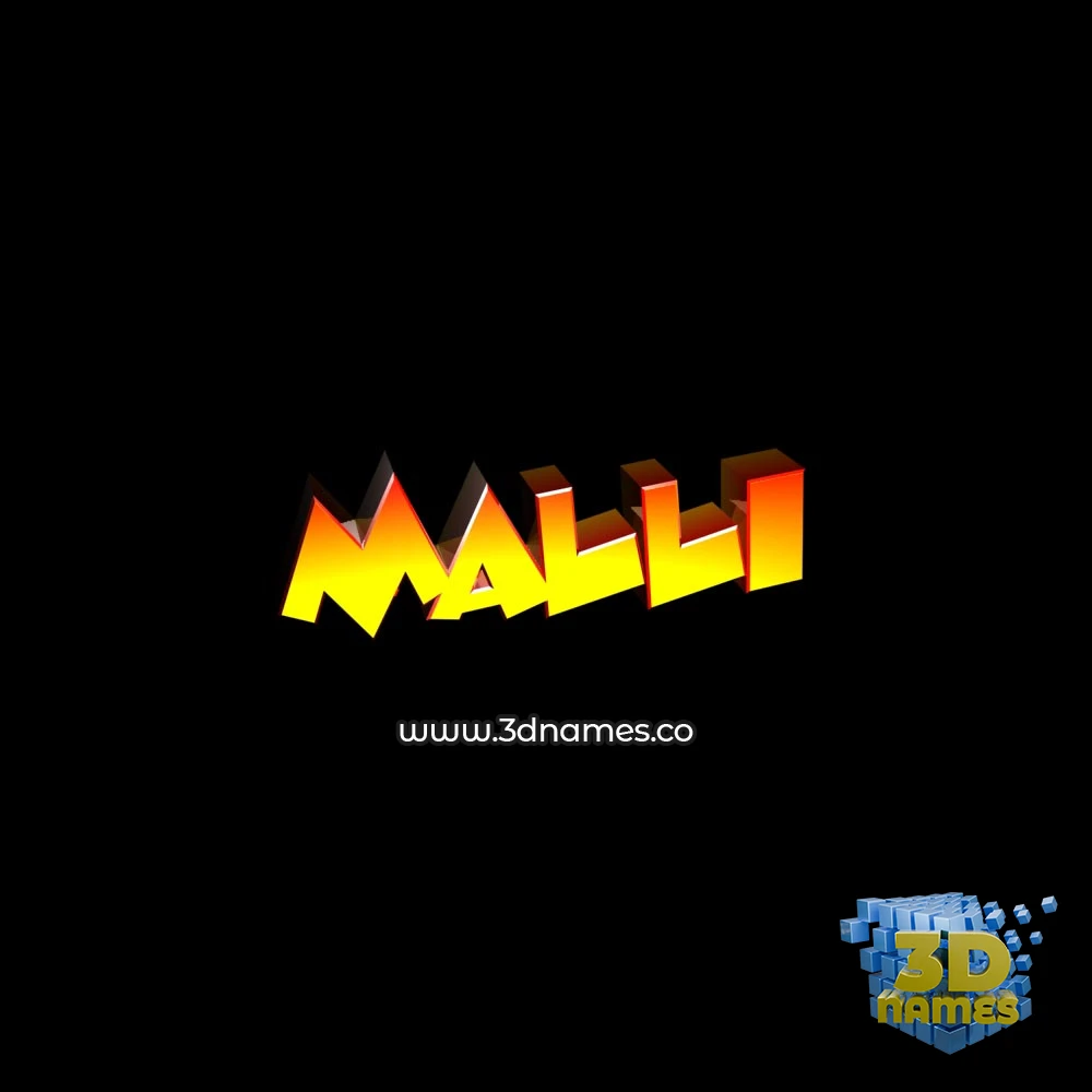 malli in Black Background style - 3D name wallpaper