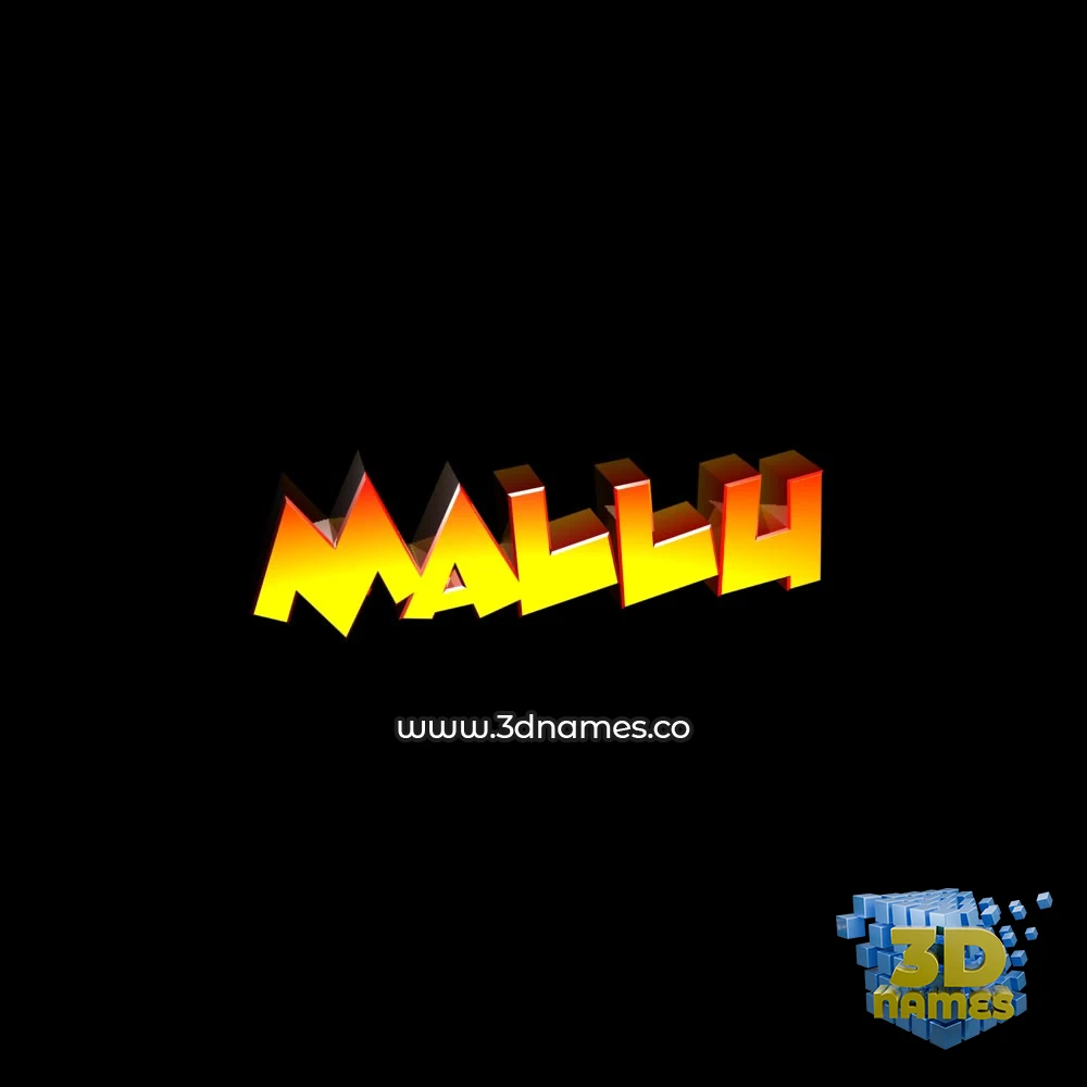 mallu in Black Background style - 3D name wallpaper