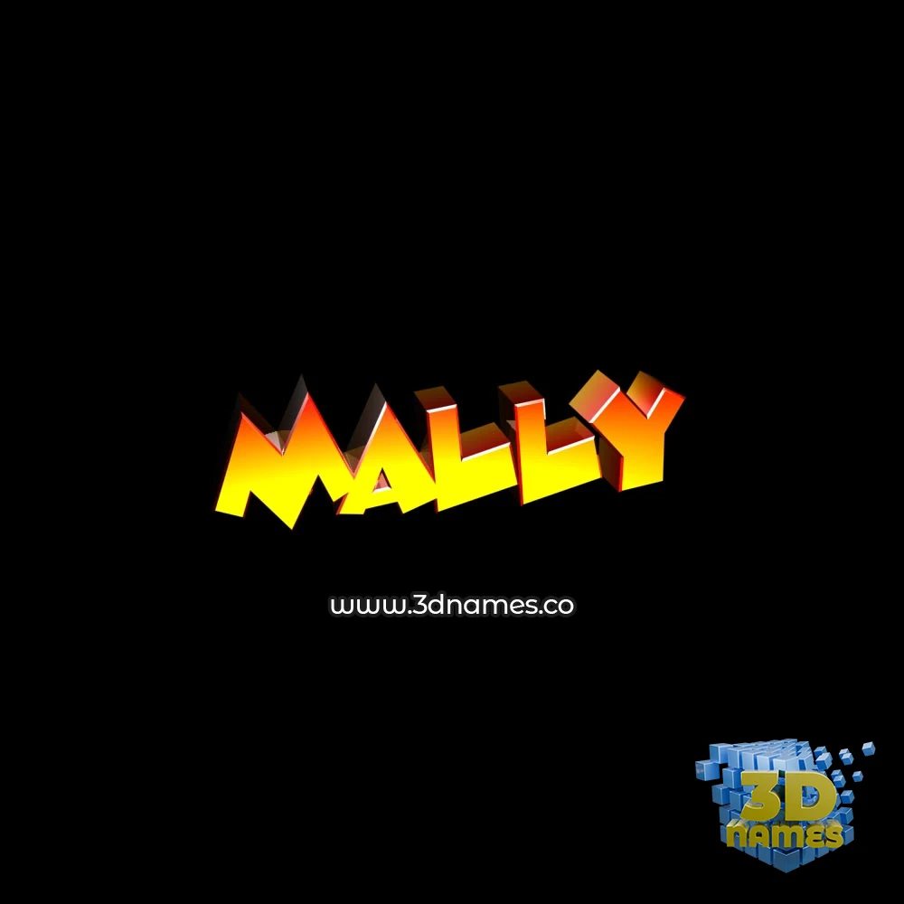 mally in Black Background style - 3D name wallpaper
