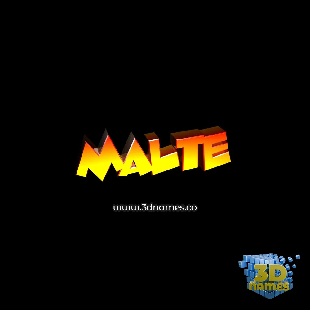 malte in Black Background style - 3D name wallpaper