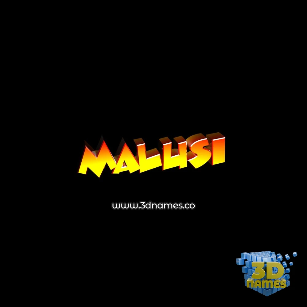 malusi in Black Background style - 3D name wallpaper