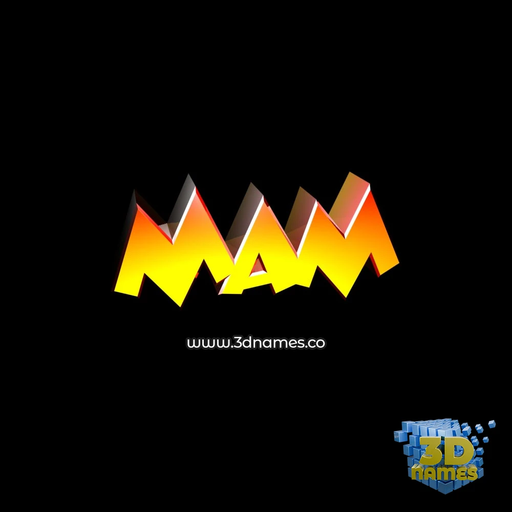 mam in Black Background style - 3D name wallpaper