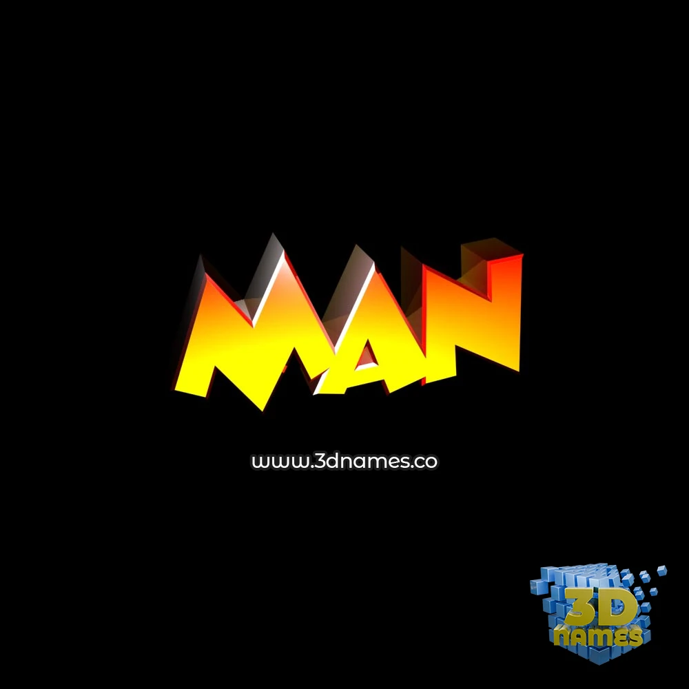 man in Black Background style - 3D name wallpaper