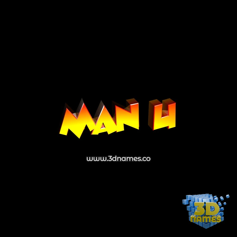 man u in Black Background style - 3D name wallpaper