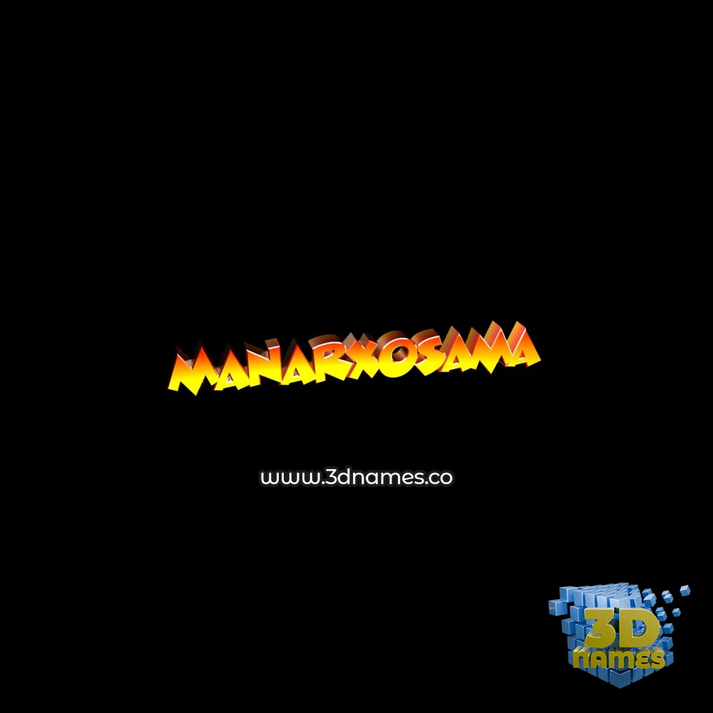 manarxosama in Black Background style - 3D name wallpaper
