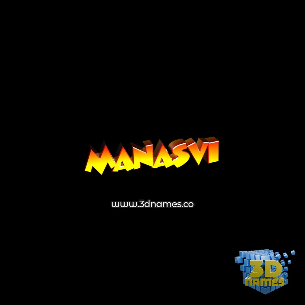 manasvi in Black Background style - 3D name wallpaper