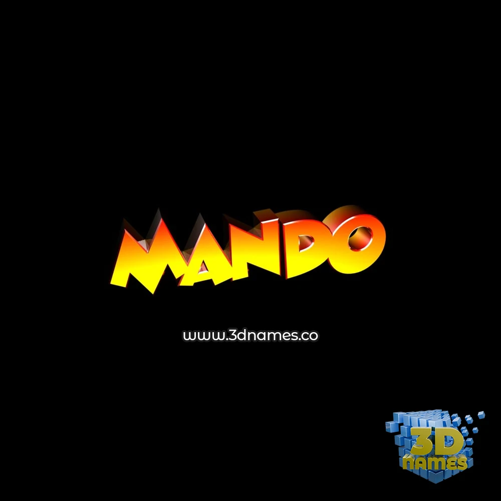 mando in Black Background style - 3D name wallpaper