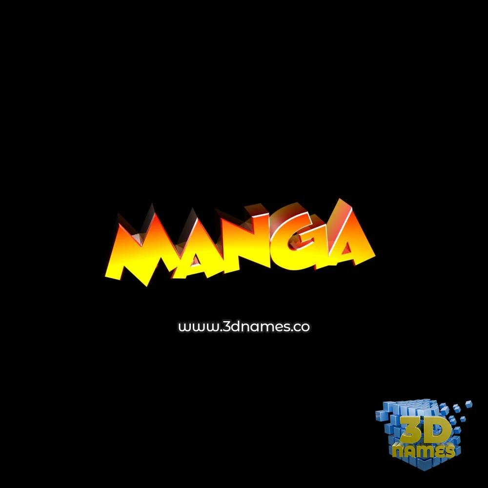 manga in Black Background style - 3D name wallpaper