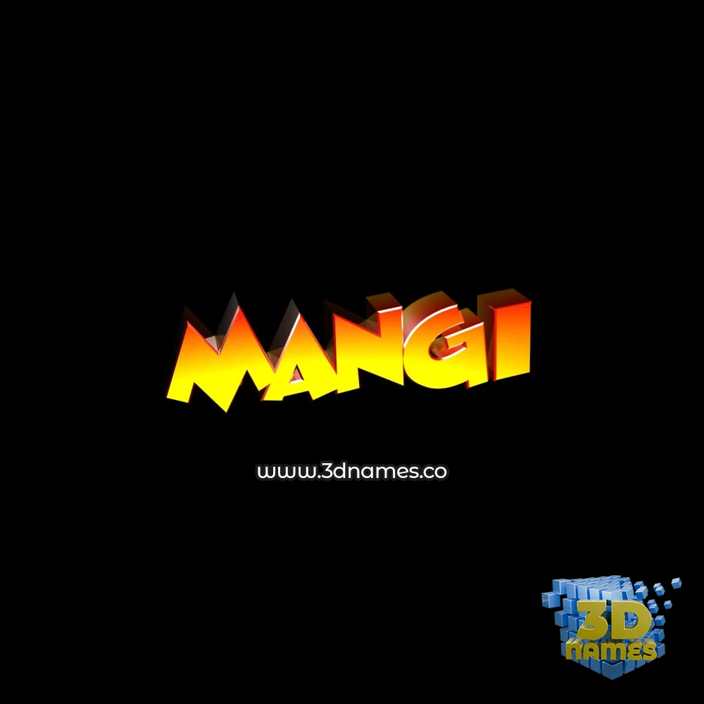 mangi in Black Background style - 3D name wallpaper