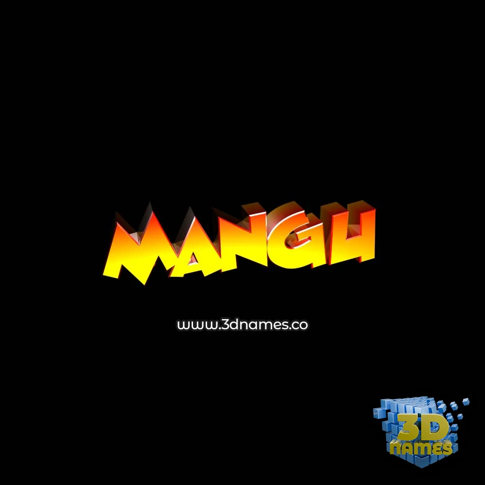mangu in Black Background style - 3D name wallpaper