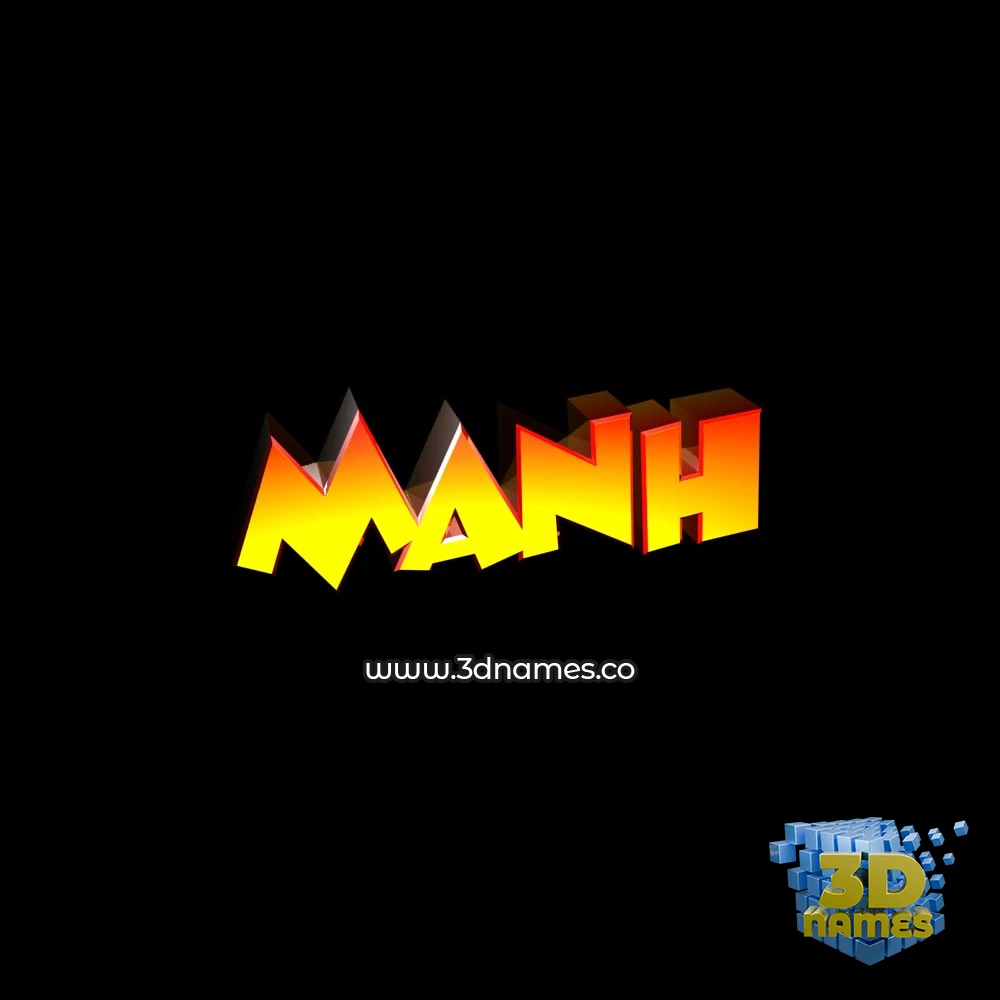 manh in Black Background style - 3D name wallpaper