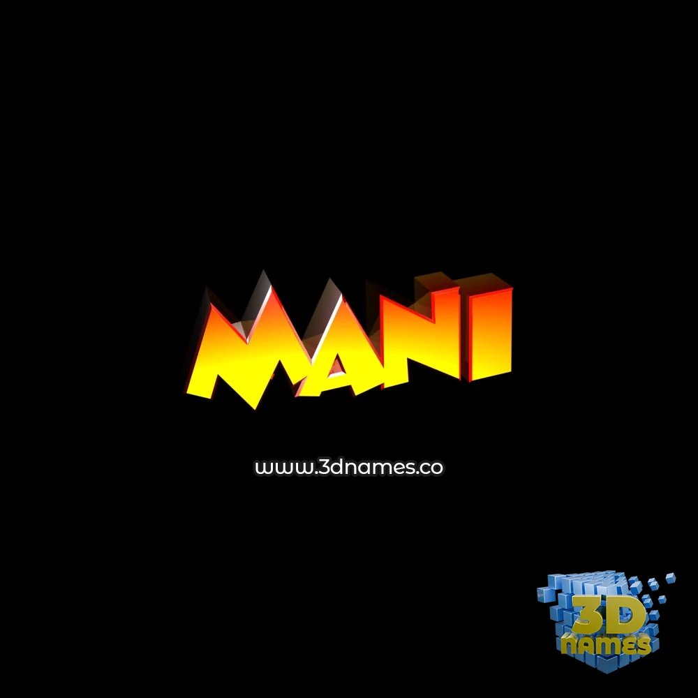 mani in Black Background style - 3D name wallpaper