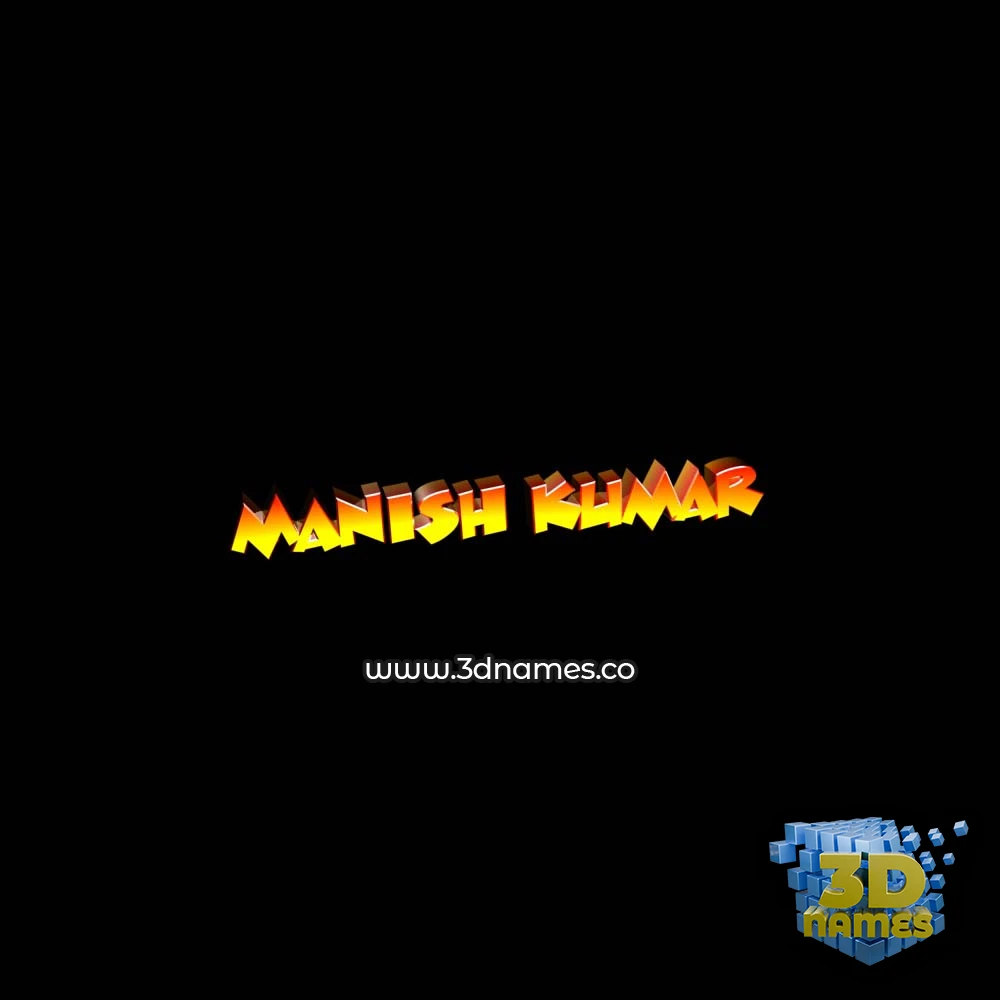 manish kumar in Black Background style - 3D name wallpaper