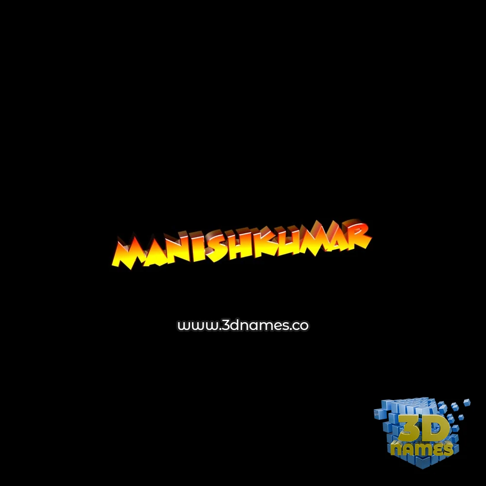 manishkumar in Black Background style - 3D name wallpaper