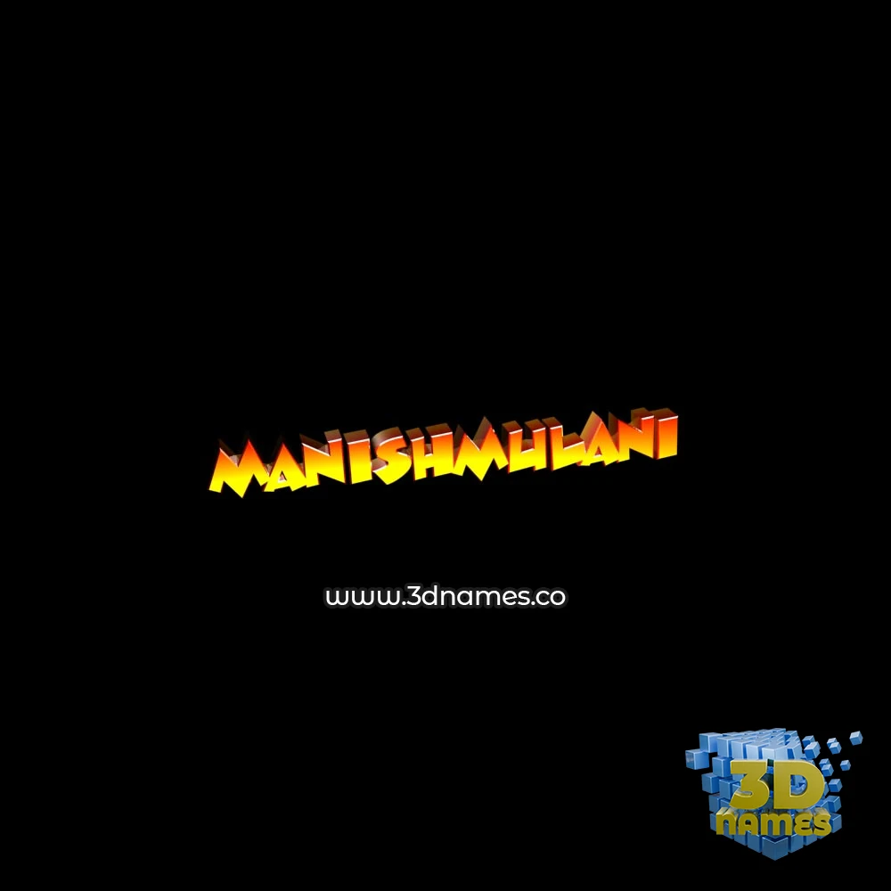 manishmulani in Black Background style - 3D name wallpaper