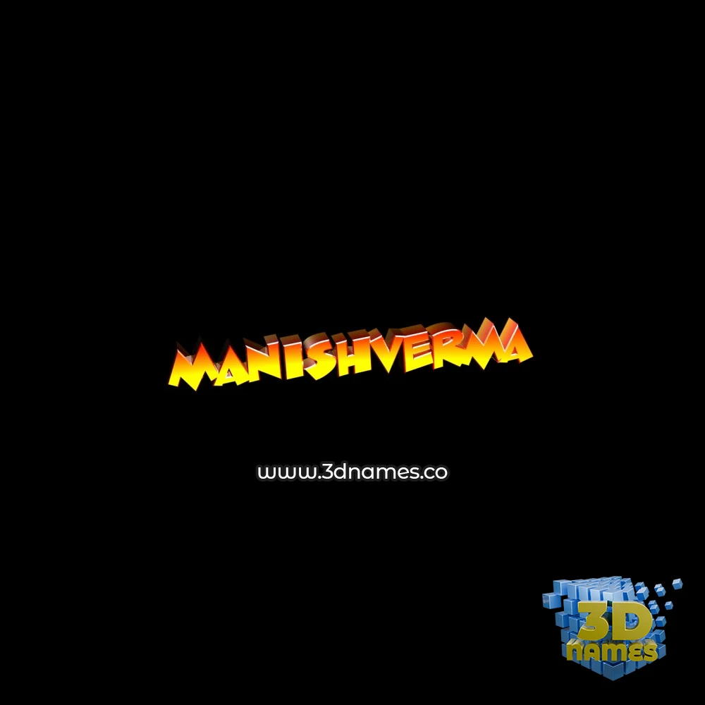 manishverma in Black Background style - 3D name wallpaper