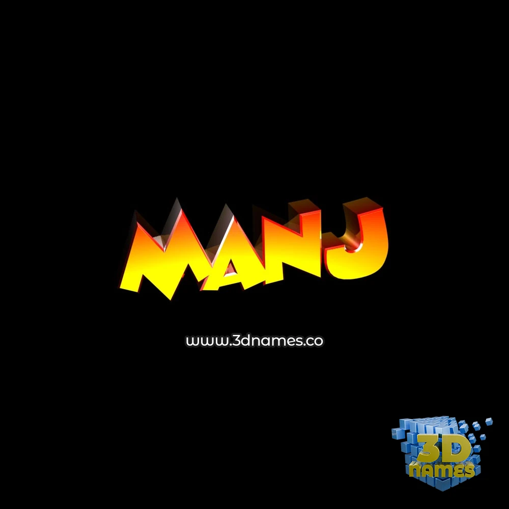 manj in Black Background style - 3D name wallpaper