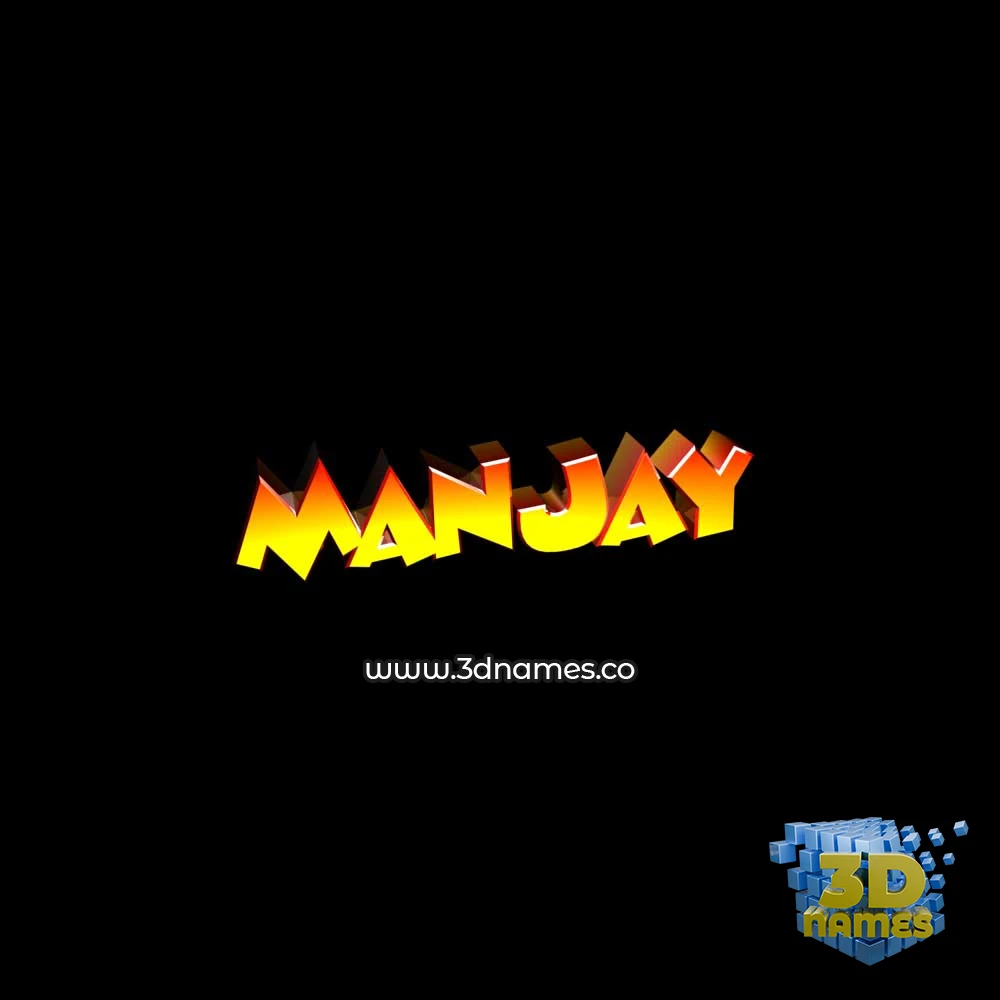 manjay in Black Background style - 3D name wallpaper