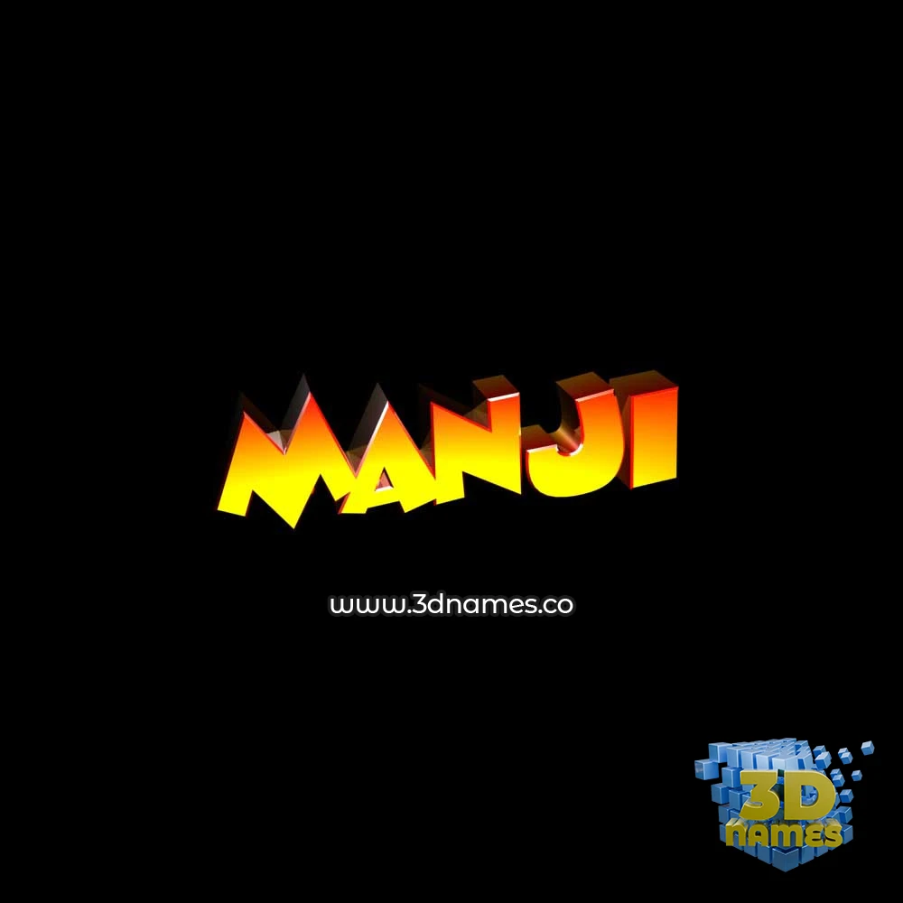 manji in Black Background style - 3D name wallpaper