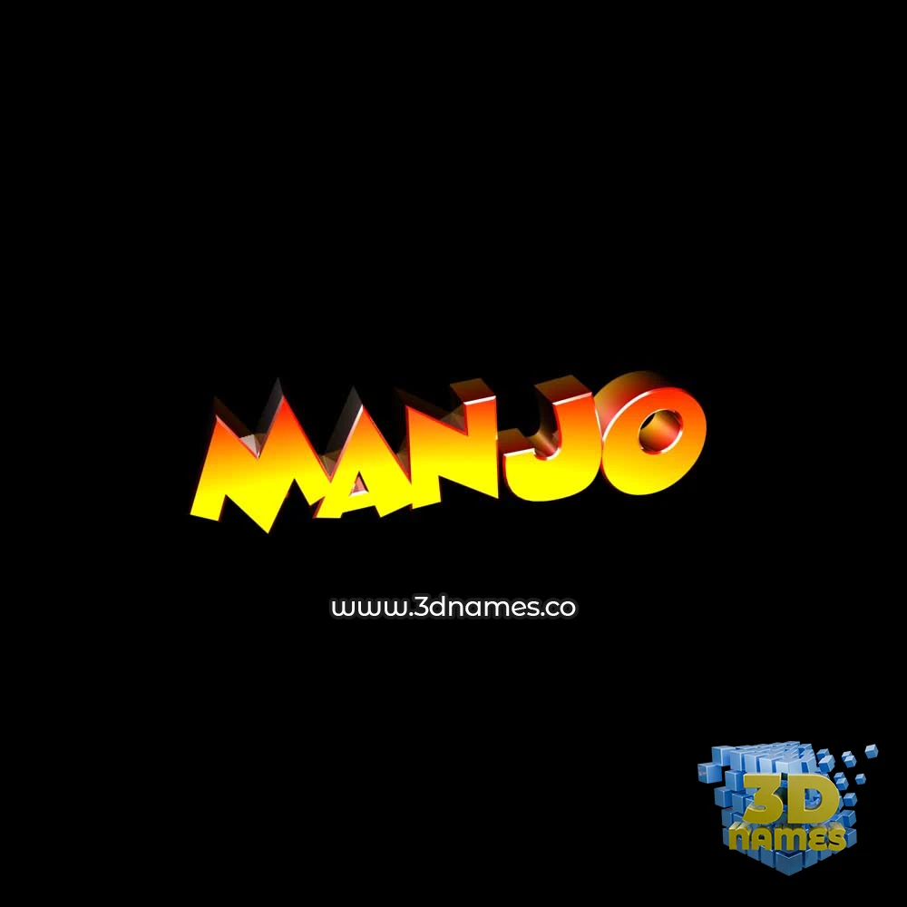 manjo in Black Background style - 3D name wallpaper