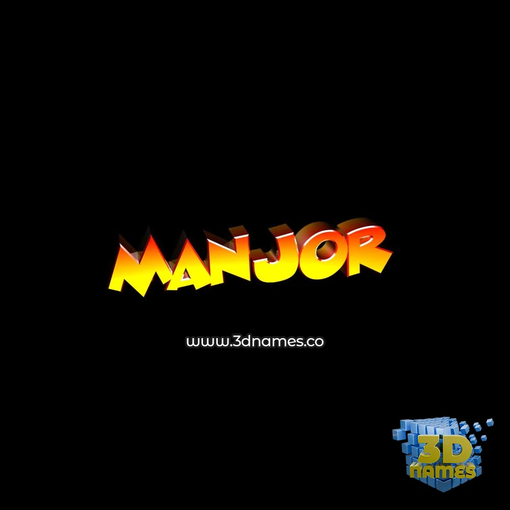 manjor in Black Background style - 3D name wallpaper