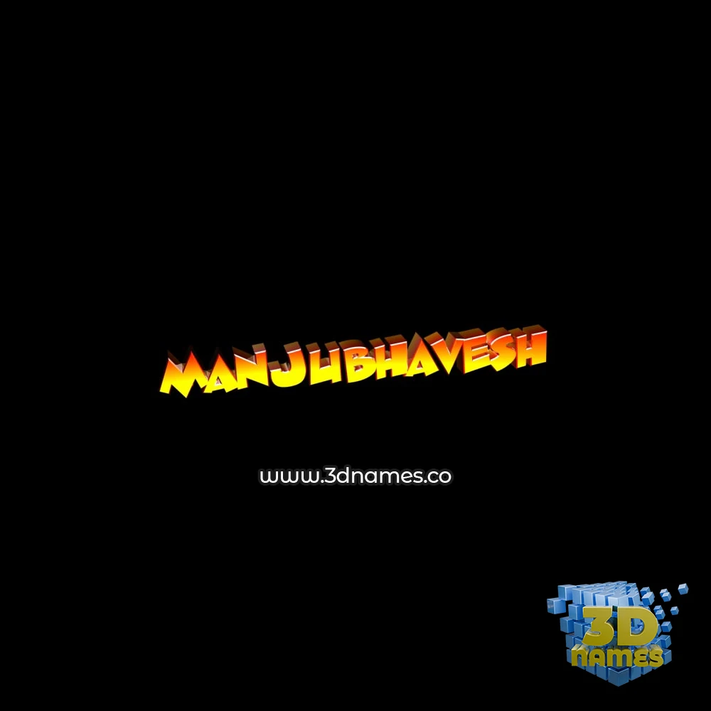 manjubhavesh in Black Background style - 3D name wallpaper