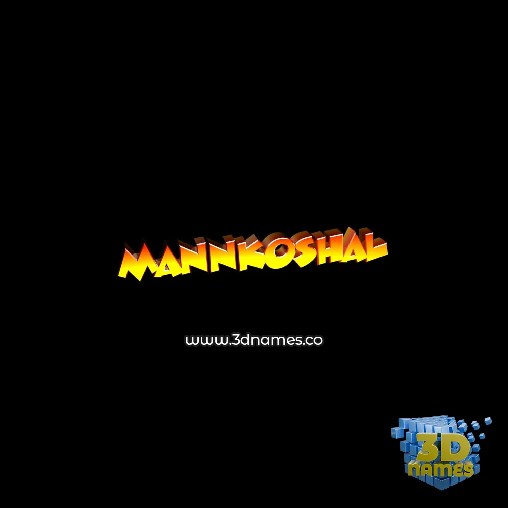 mannkoshal in Black Background style - 3D name wallpaper