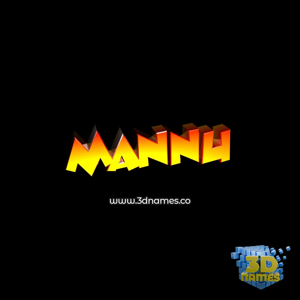mannu in Black Background style - 3D name wallpaper
