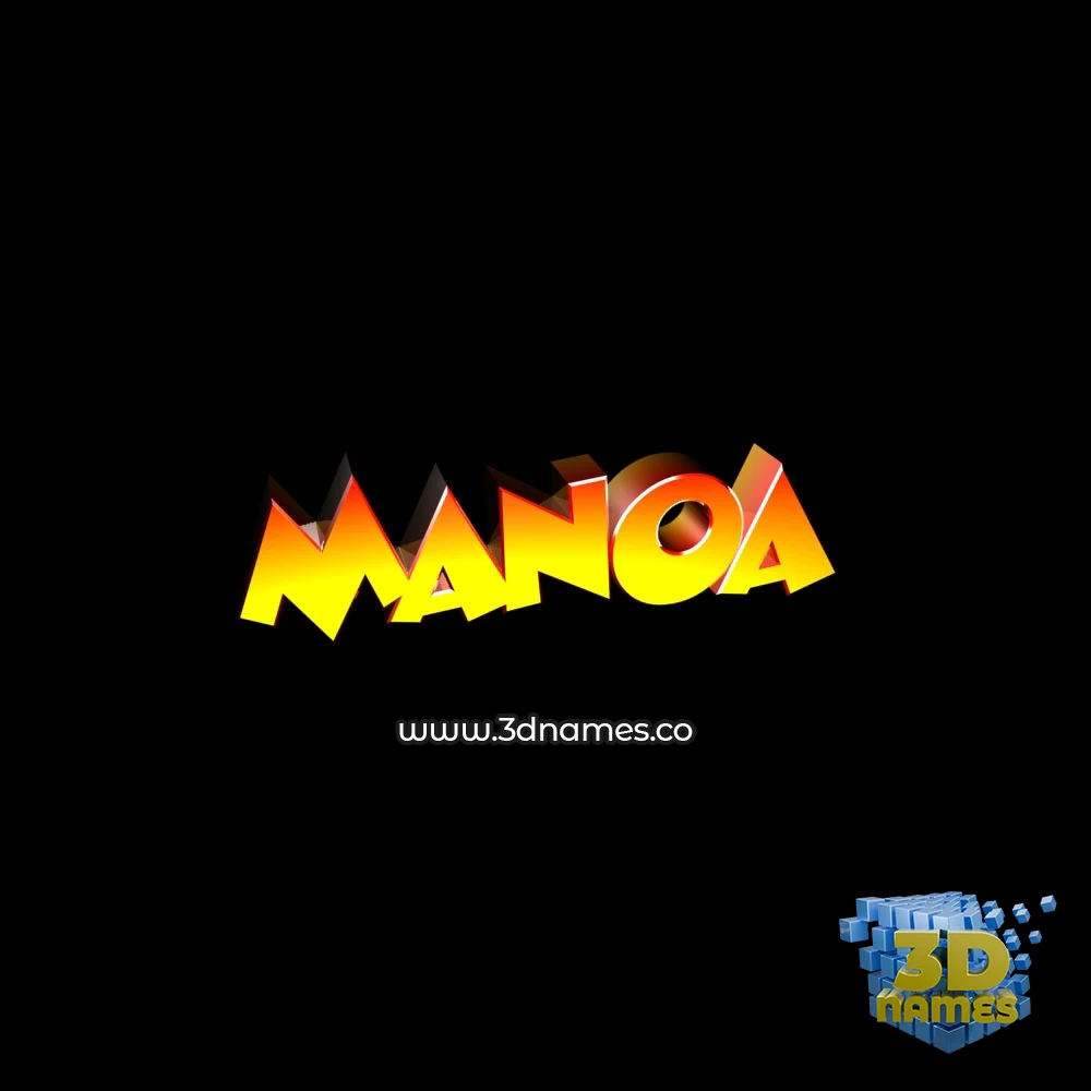 manoa in Black Background style - 3D name wallpaper