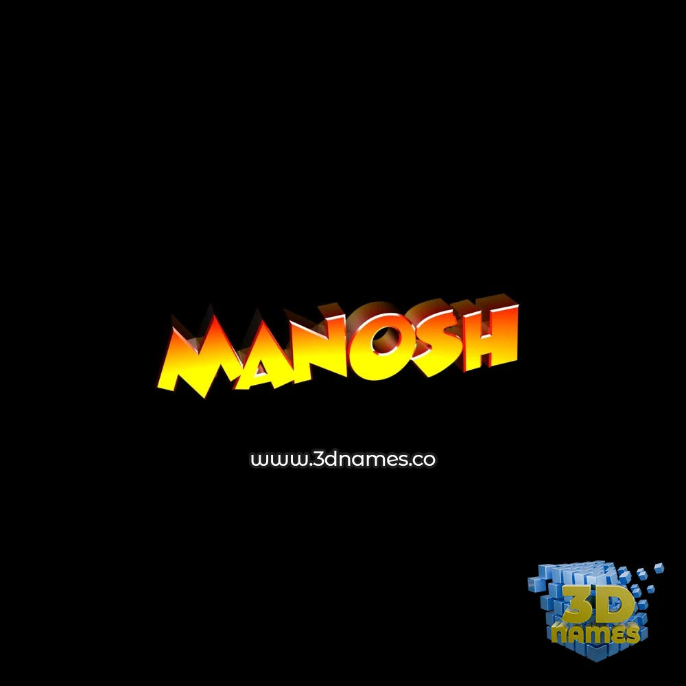manosh in Black Background style - 3D name wallpaper