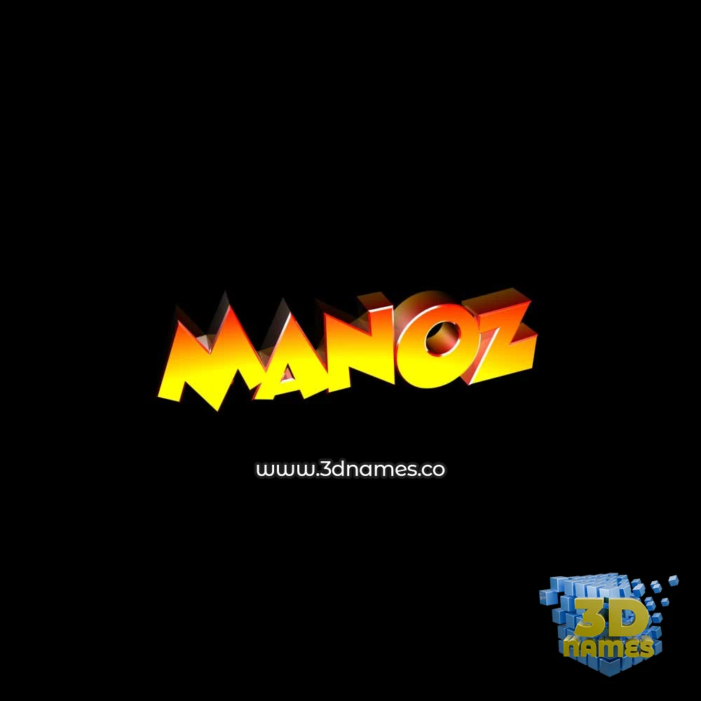 manoz in Black Background style - 3D name wallpaper