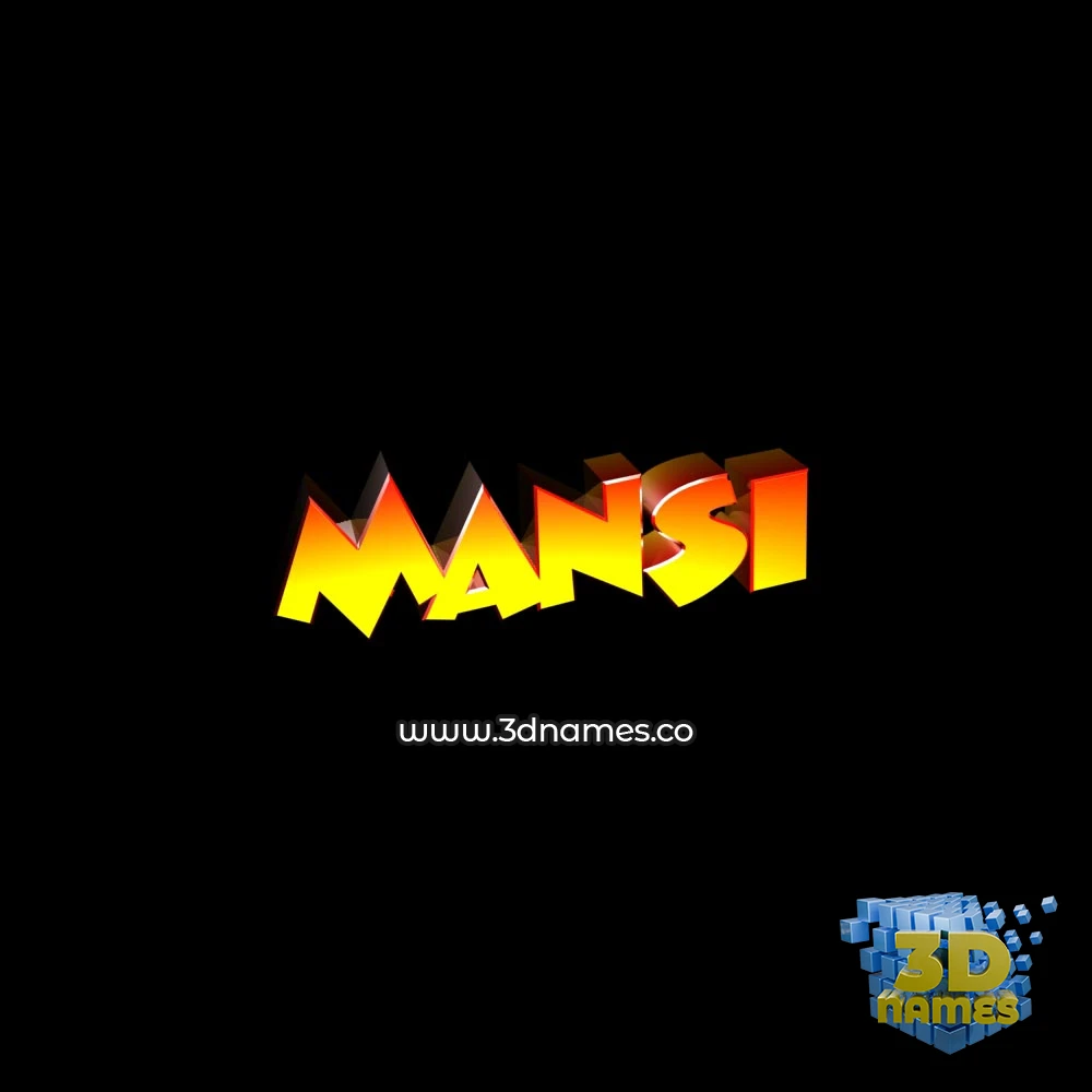mansi in Black Background style - 3D name wallpaper