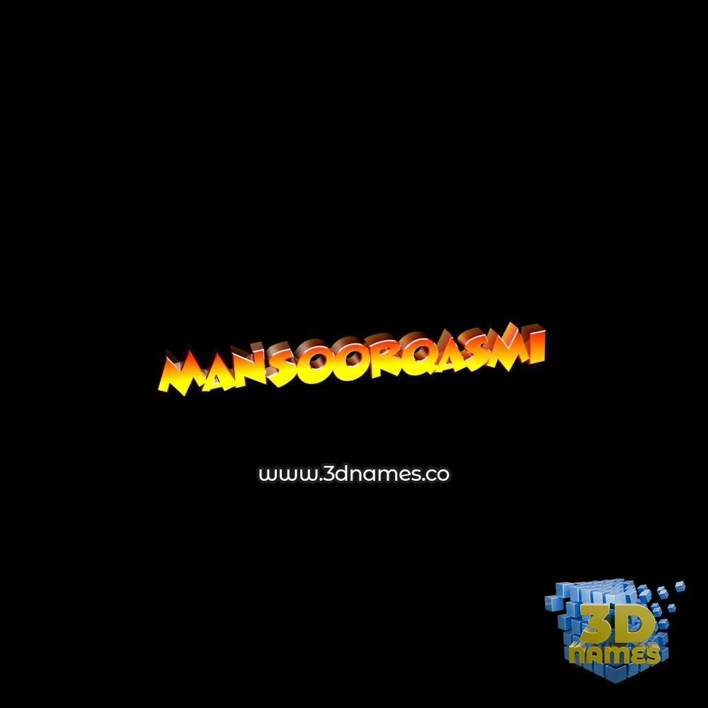mansoorqasmi in Black Background style - 3D name wallpaper