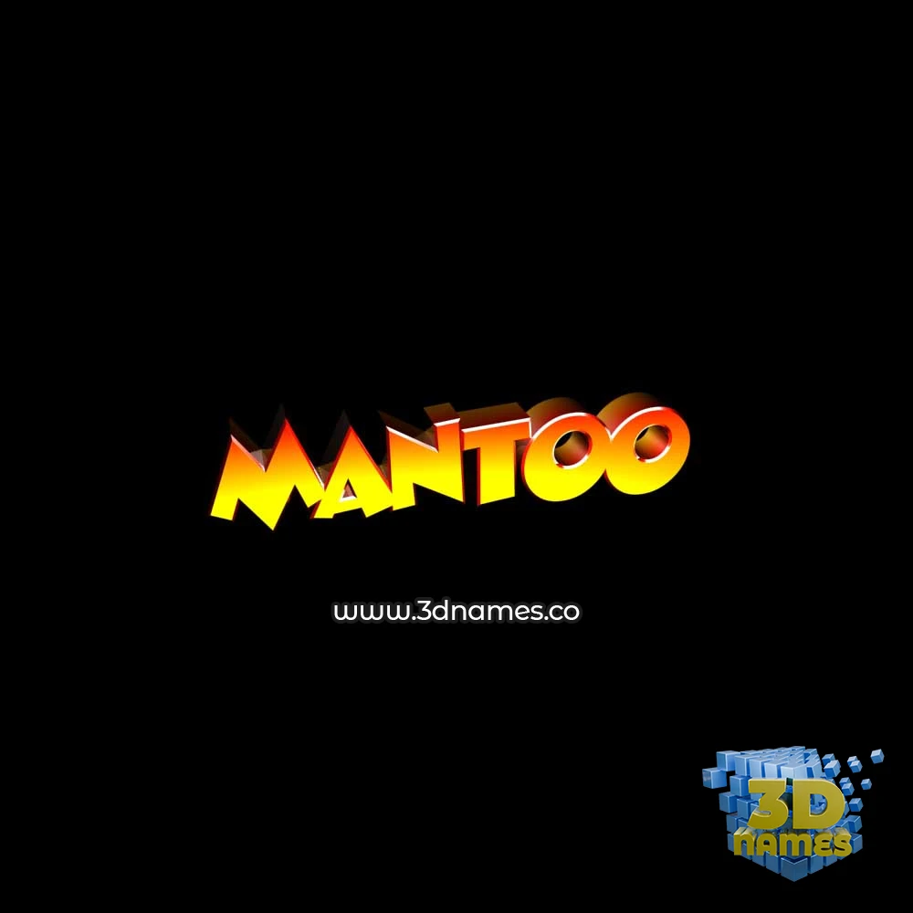 mantoo in Black Background style - 3D name wallpaper