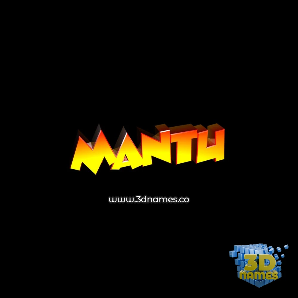 mantu in Black Background style - 3D name wallpaper
