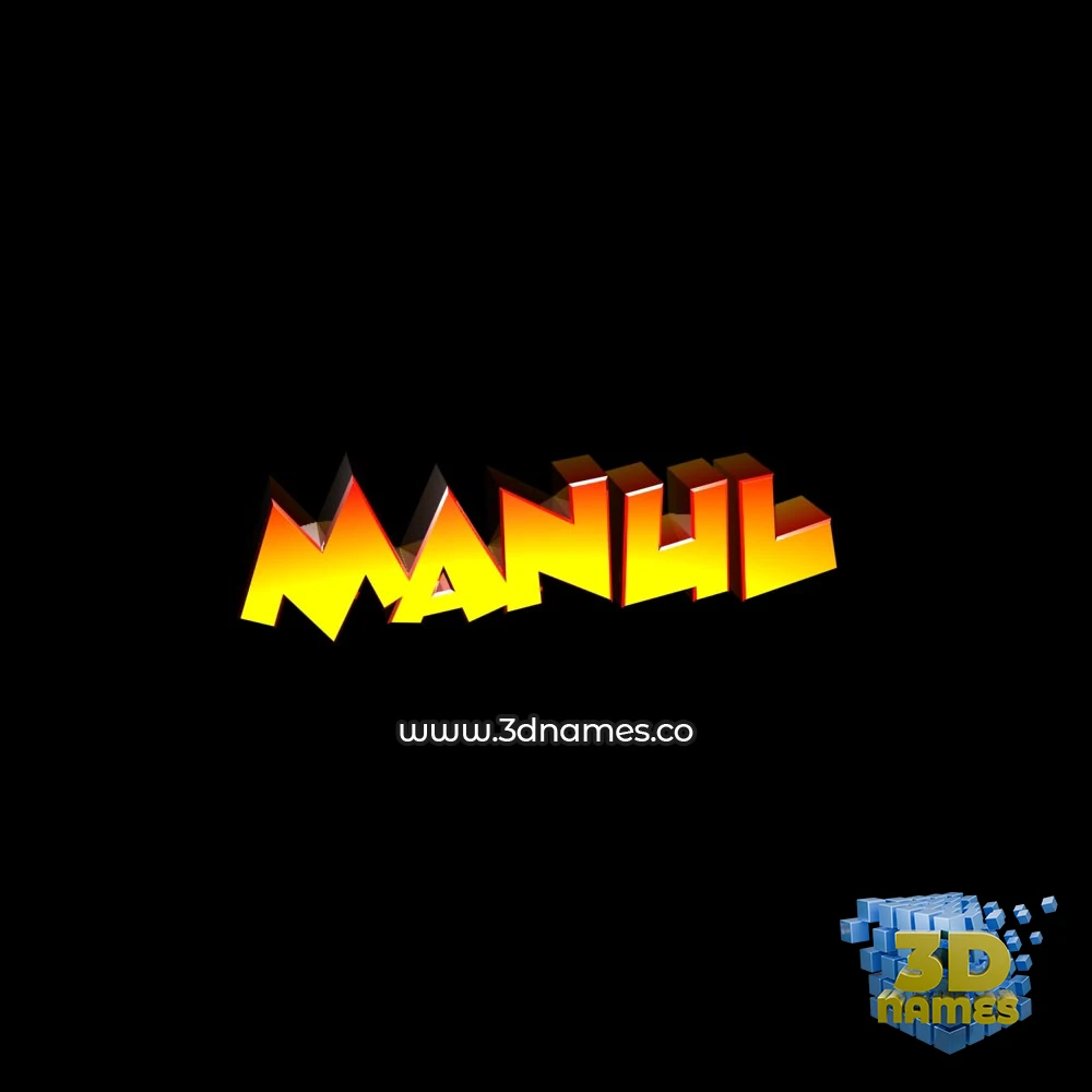 manul in Black Background style - 3D name wallpaper