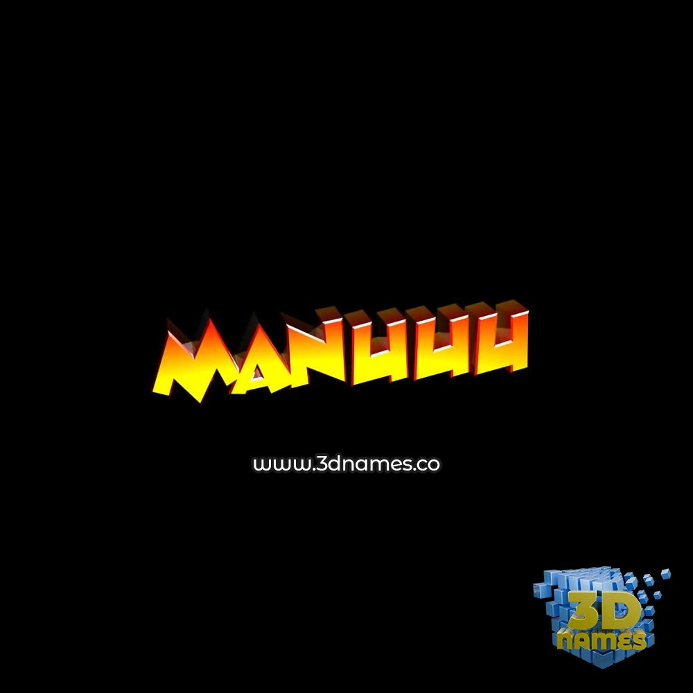 manuuu in Black Background style - 3D name wallpaper