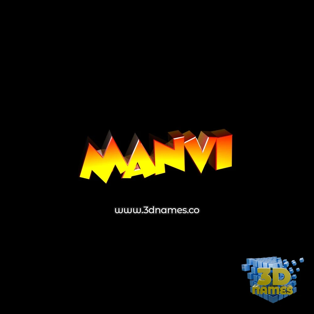 manvi in Black Background style - 3D name wallpaper