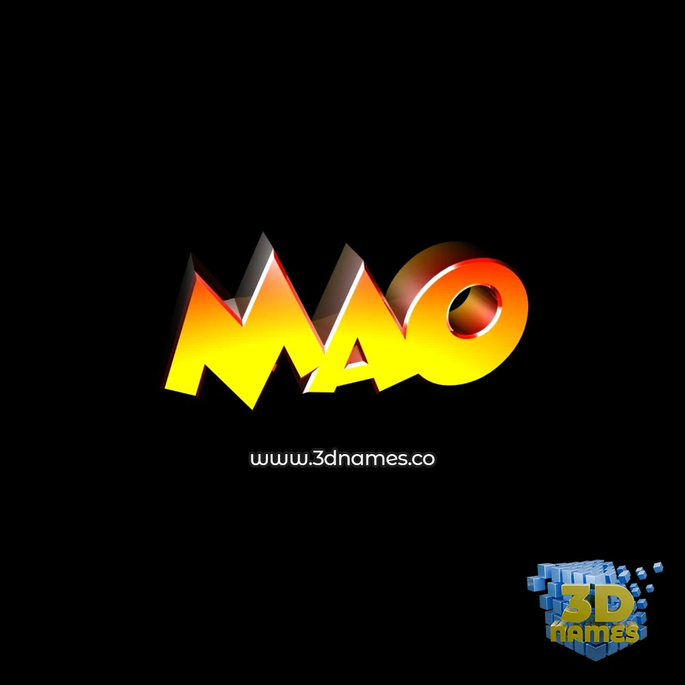 mao in Black Background style - 3D name wallpaper