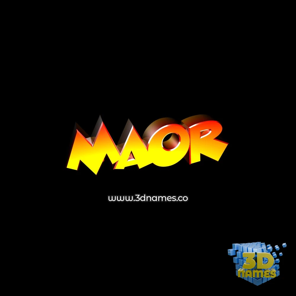 maor in Black Background style - 3D name wallpaper